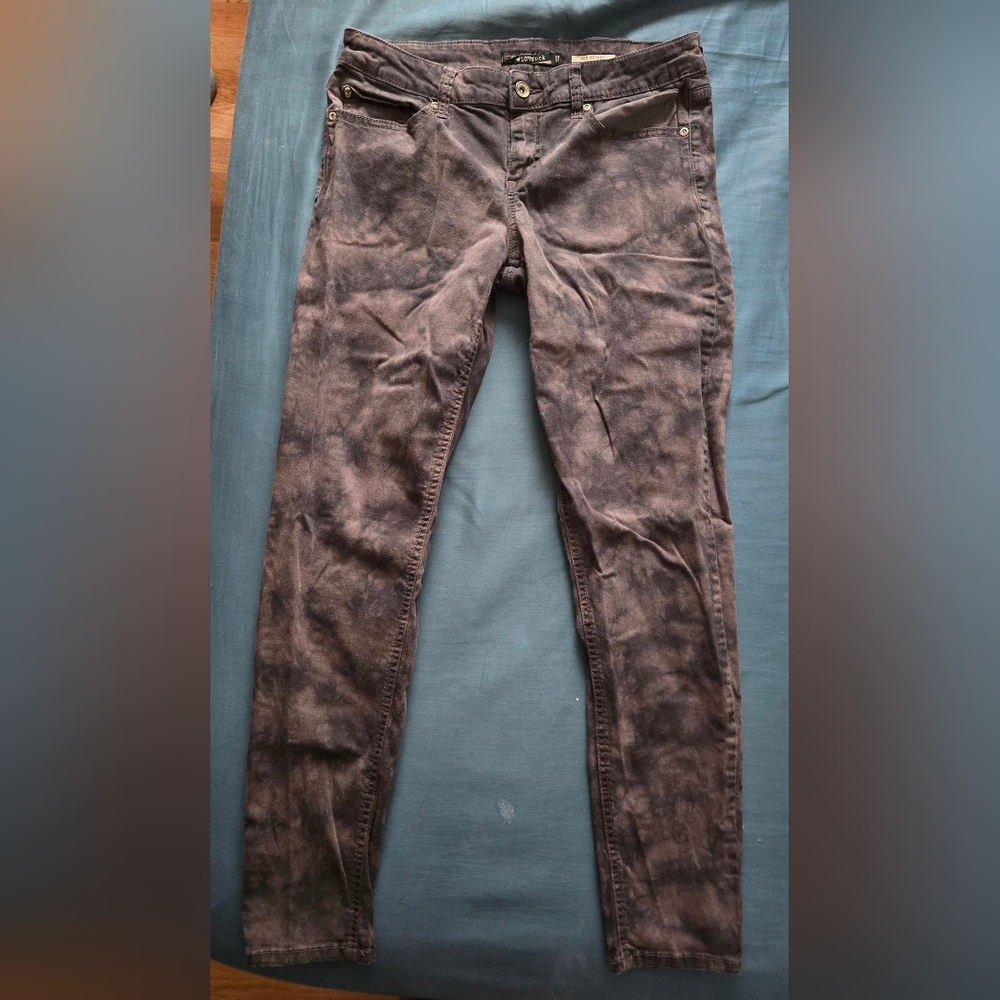 love sick black and purple washed jeans